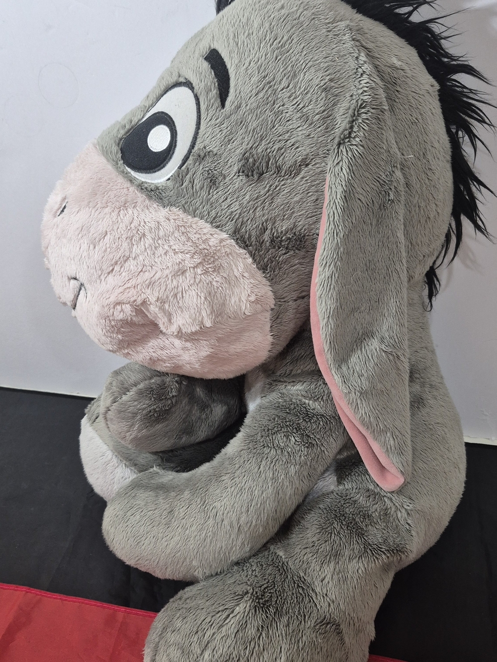Eeyore Authentic Disney Parks Wide Eye Embroidered Soft Plush Pillow Lg 20" Sit